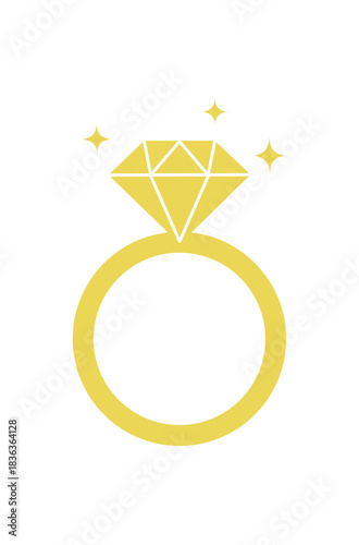 金色のダイヤの指輪アイコン