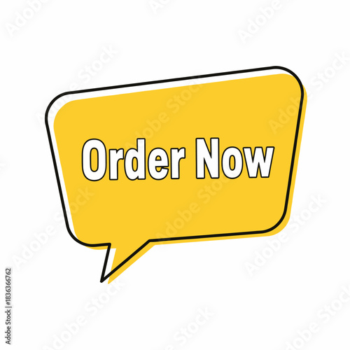 Order Now Speech Bubble Yellow Call to Action