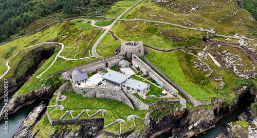 Photos Aerial View of Knockalla Fort on Atlantic Ocean Donegal Ireland