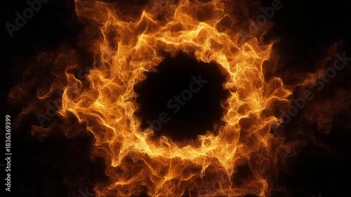 Fiery Portal A Vortex of Energy and Abstract Flame in Mesmerizing Motion