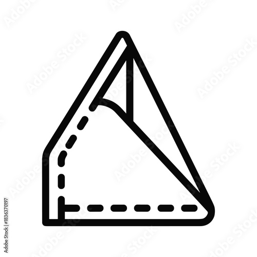 Folded Napkin or Paper Line Icon