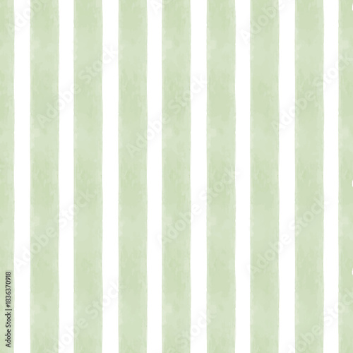 Seamless Watercolor Green Stripe Pattern.eps