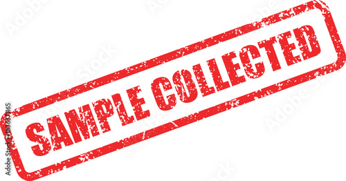 A red Sample Collected rubber stamp shows the approved result on a white background