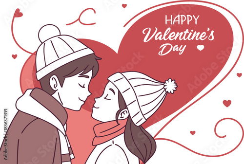 Happy valentine's day young couple in love sharing a tender moment