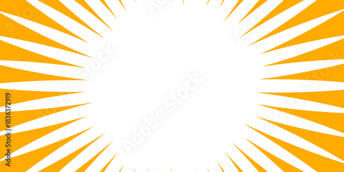 sunburst rays radiating outward from the center. Sun Rays or Explosion Boom for Comic Books Radial Background Vector.  Radial beam sunrise or sunset light retro design illustration. 