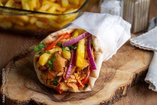 Greek chicken gyros wrapped...