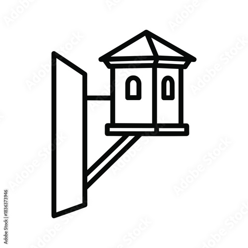Wall-mounted bird feeder outline icon