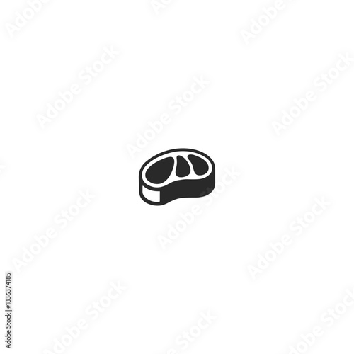 Meat steak logo Icon flat vector design