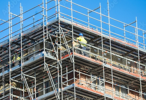 construction site with scaffolding