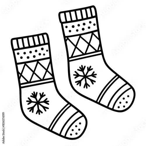 Socks Line Art