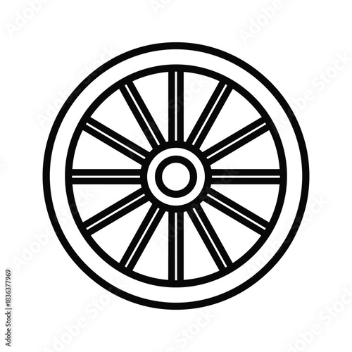 Outline Spoked Wheel Icon