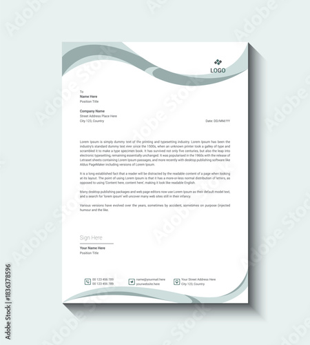 vector business letterhead template design