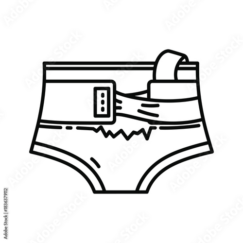 Adjustable Adult Incontinence Brief Outline Icon