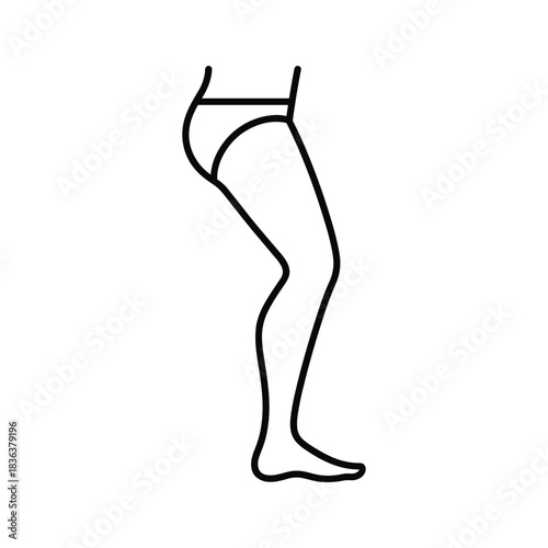 Woman's Leg and Underwear Outline Icon