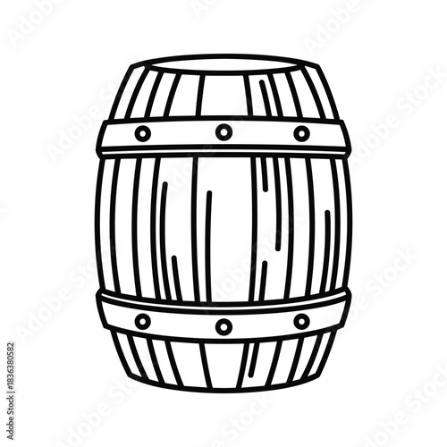 Wooden Barrel Outline Icon