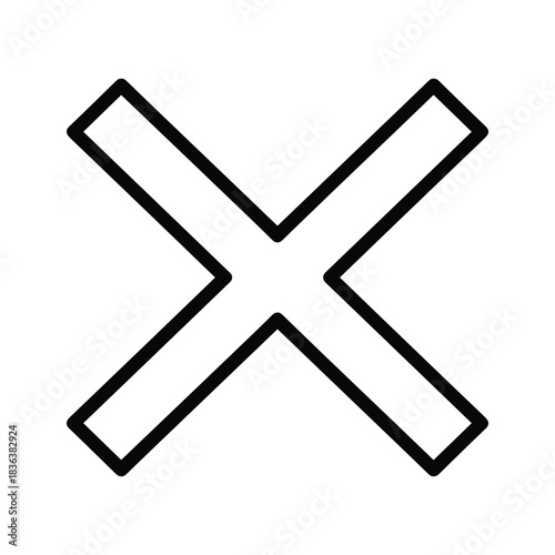 Black Outline X Mark Icon