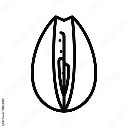 Seed Grain Line Icon. Minimalist Cereal Crop Symbol for Agriculture, Food, and Healthy Nutrition. Vector Illustration.