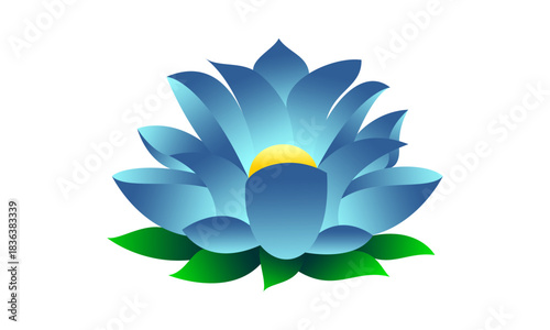 Blue bloom flower illustration design vector