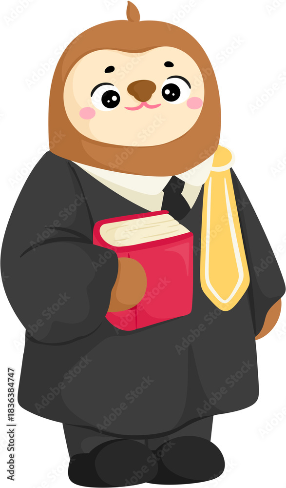 Obraz premium illustration lawyer sloth character