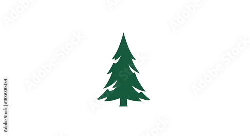 Minimalist green pine tree icon. Simple vector illustration of an evergreen fir tree symbol for nature and forest concepts, isolated on a white background