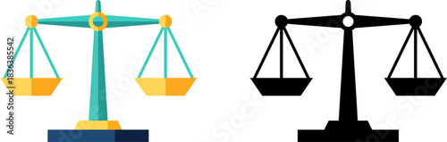Color and silhouette of a justice scale