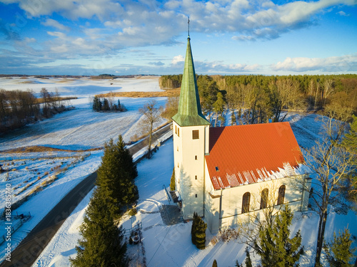 Church in Zelki in Masuria,...