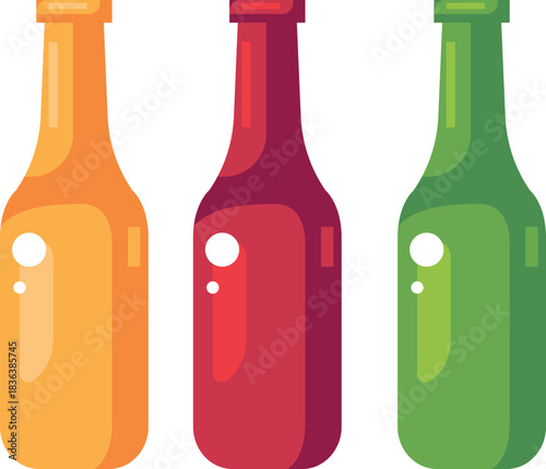 Colorful Liquid Bottle Vector Design