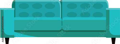 Modern Double Seat Sofa Vector Design