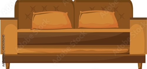 Modern Two Seat Sofa Vector Design