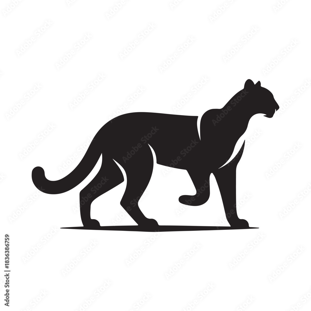 Fototapeta premium cougar vector silhouette clip art logo design illustration. cougar abstract icon collection