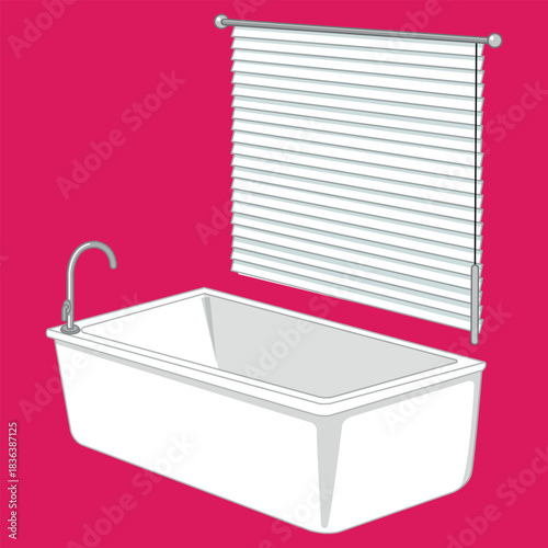 White bathtub Vector Design