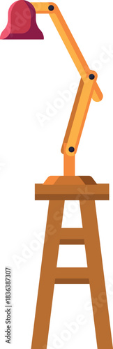 Wooden Lamp stand with Tools Vector Design