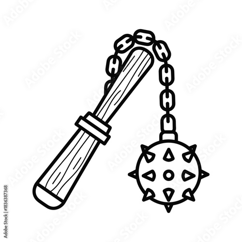 Medieval Flail Weapon Icon