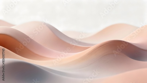 Abstract pastel waves creating a smooth and calming background with soft gradients and gentle curves