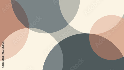 Abstract overlapping circles with muted earthy tones and soft edges.