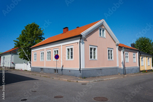 Old wooden colorful buildin...