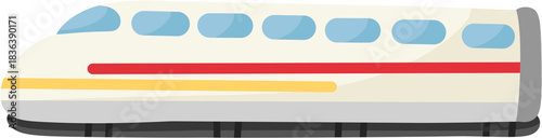 white train with blue windows and red stripe clip art preview