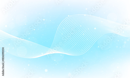 Abstract vector background with blue wavy lines. Blue wave background. Blue lines vector illustration. Curved wave. Abstract wave element for design.
