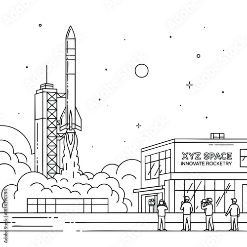 Rocket Launching from Space Center