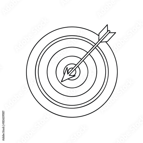 Target Hit by Arrow Illustration