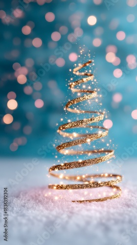 Glowing Spiral Light with Shimmering Trail Above a Soft Surface