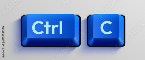 White Ctrl and C keyboard keys representing the copy command.