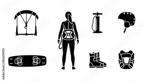 Essential gear for kitesurfing enthusiasts: harness, board, helmet, and more