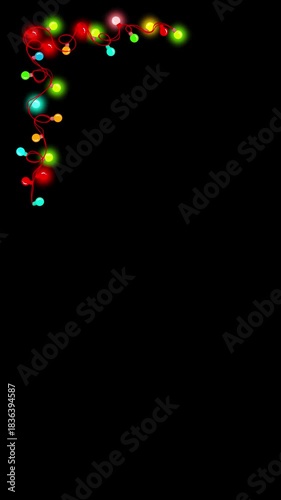 Christmas Light Bulb | Christmas Lights Frame. Seamless Loop