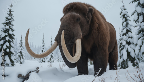Prehistoric mammoth, an extinct giant of the ice age