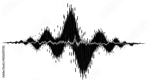 Audio waveform visualization representing sound frequency and amplitude.