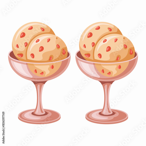 Indulge in two elegant bowls filled with tempting ice cream scoops, perfect for satisfying sweet cravings and celebrating joyful moments with loved ones.