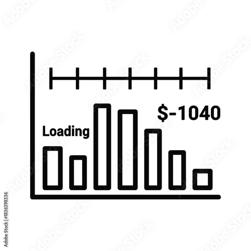 Loading Bar Chart with Form 1040 Tax Reference Icon