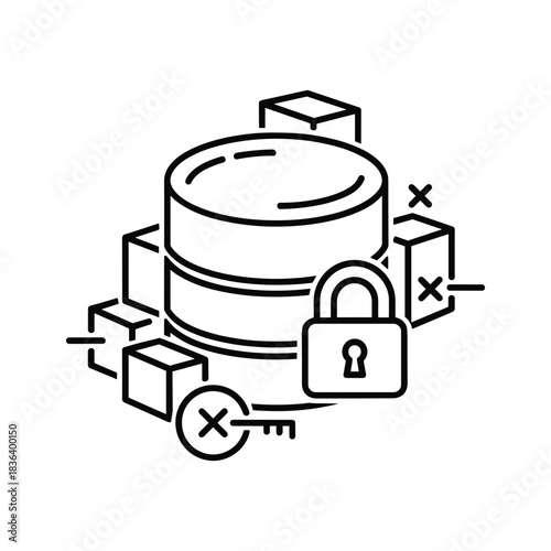 Database Security and Restricted Access Icon