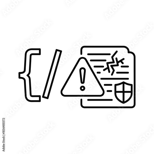 Code Vulnerability and Security Threat Icon
